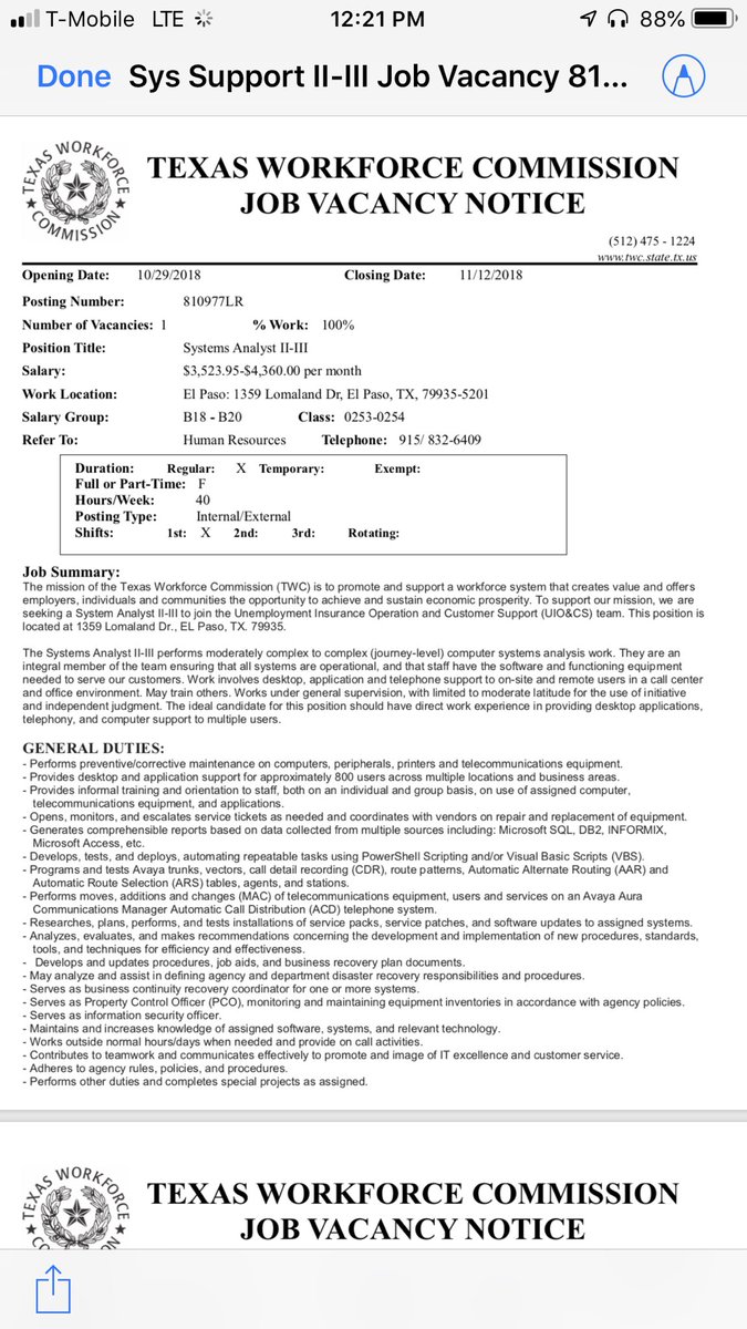 molori's tweet photo. Wanted Systems Analyst El Paso Texas @utep @utepnews @elpaso @eppc @elpasotexas https://t.co/4Mj5b61b4e
