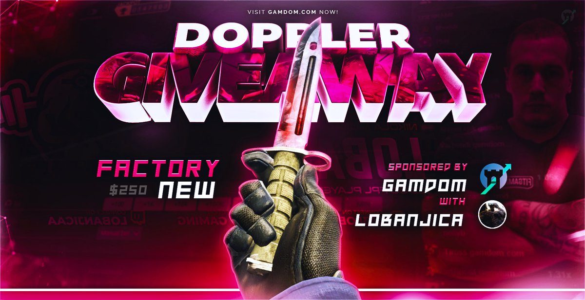 LobanjicaCS's tweet photo. ★ Bayonet Doppler FN Giveaway ★

To enter:
✔ Retweet
✔ Follow @LobanjicaCS &amp; @GamdomOfficial 

Ends in 7 days.
Best of luck! 😎💎 https://t.co/eGtqowASSj