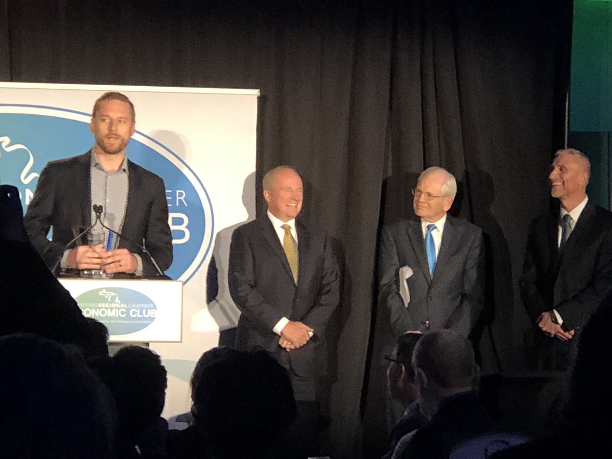 CZarkovich2's tweet photo. Congratulations to @justasknet @AutoOwnersIns @Cinnaire & Harbor Bay Real Estate on receiving the @LansingChamber #CORG2018 Award.Thank you for your investment in new developments, technologies, and people in Lansing. #900newjobs #ELbuildout #repurposingbuildings #growth #change https://t.co/DfDE2Ez1oP