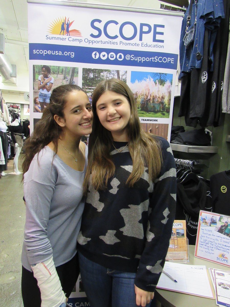 SupportSCOPE's tweet photo. #Congrats to Rachel &amp; Julia on a successful #LestersNYC #Shop4SCOPE event! Through raffle &amp; online donations they've raised enough to send *4* CHILDREN TO SUMMER CAMP... and they're still going!

https://t.co/WfKIXOnVIw #SupportSCOPE #Strides4SCOPE #giftofcamp #cecbr https://t.co/v1lqwgZ2t9