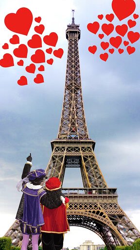 Samen met een prachtig pietje ging Verliefd Piet naar #Parijs.
Zal in deze stad van de liefde de vonk overspringen?
Één ding is zeker hij raakt aardig van de wijs.
Wie weet dat dit prachtig pietje een serieuze poging doet om mee te dingen
En ’t ❤️ van Verliefd Piet weet te winnen