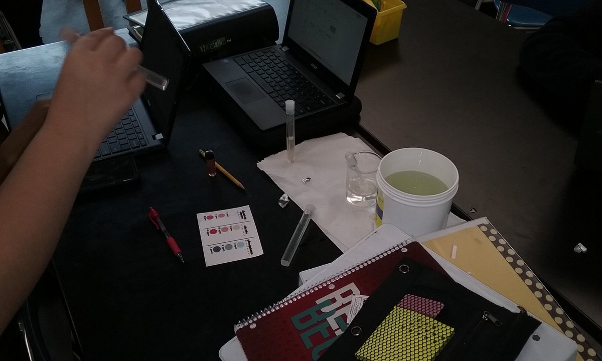 RMSKalenak's tweet photo. 8th graders testing the quality of the water from Duck Pond and using their analysis to build their own water filters.@RMS_Pride #RMStweets https://t.co/kArEvSeUnE