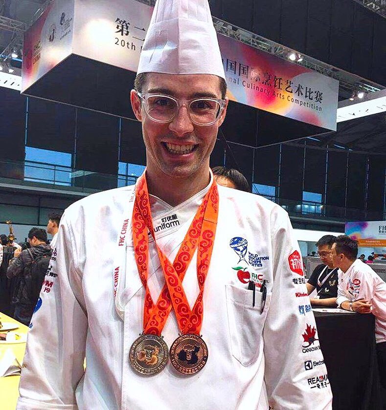 RiverCafeYYC's tweet photo. Congratulations to our own, Jack Christensen, for winning silver &amp; bronze at this year’s Food Hotel China International Culinary Arts Competition in #Shanghai! 🇨🇦 #fhcchina #worldchefs @SAITculinary https://t.co/t3i7gKFeg5