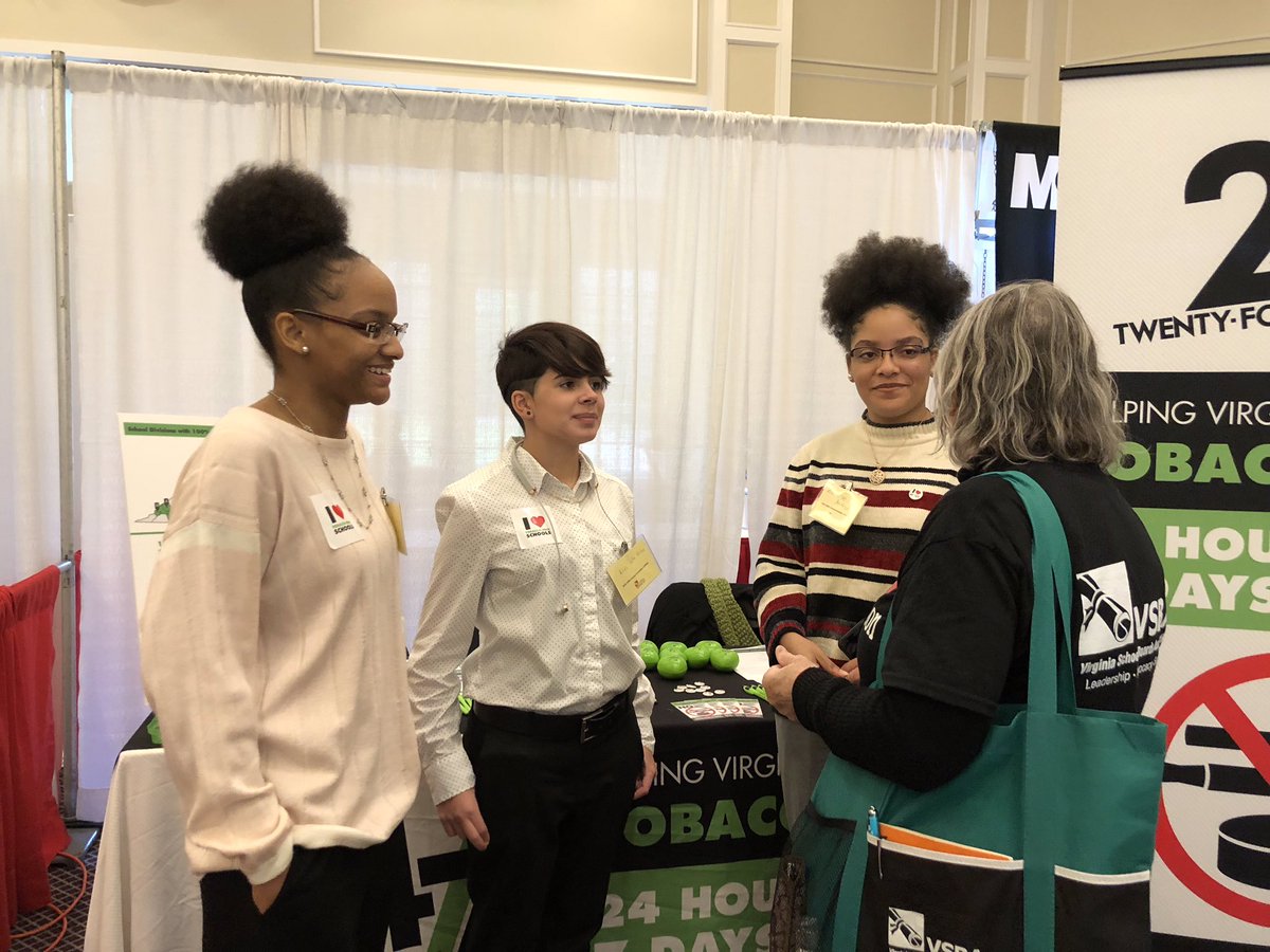 ystreetva's tweet photo. We are having some great policy conversations at #VSBA2018! Only 32% of Virginia students are covered by division policies that completely prohibit the use of tobacco and e-cigarettes by anyone, anywhere, anytime. Show your support at: https://t.co/739PsBCWjV #tobaccofree247 https://t.co/7cGDgR8cDb