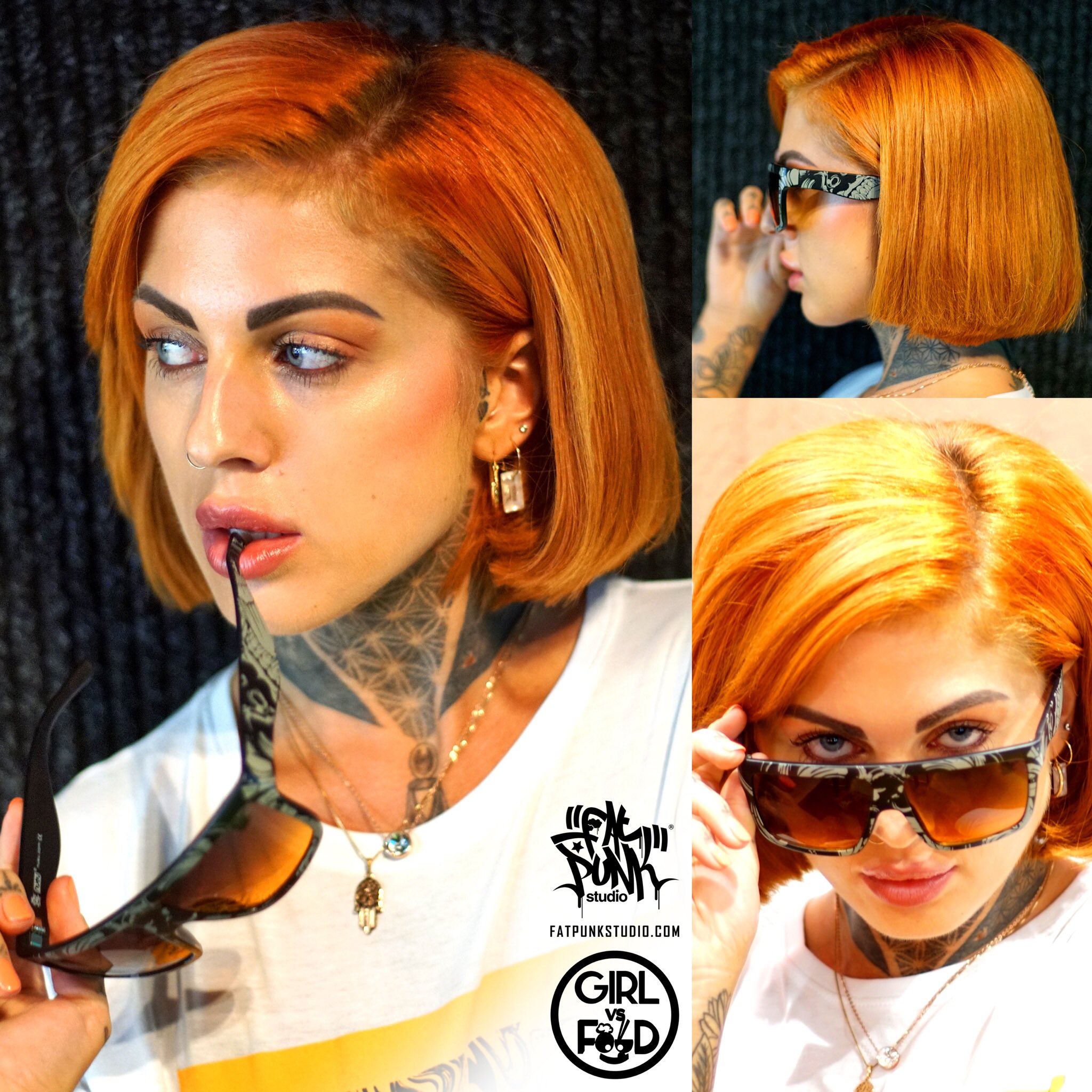 Fat Punk Studio on X: Orange hair, tattoos & FPS shades. #Inked model # Siangworld sure is stunning ❤️😎❤️ RT if u dig her style?  t.coffq6NtS0G0 t.coyrT1Jpp9w9  X