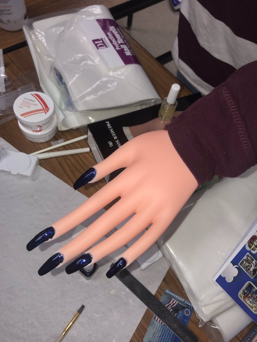 veronica_cosmo's tweet photo. Second try at acrylics and it’s better than the first! @TRogers_Cosmo #NHRECCOSMO #NewCTE #NAILDIT https://t.co/TWMYLmUipP