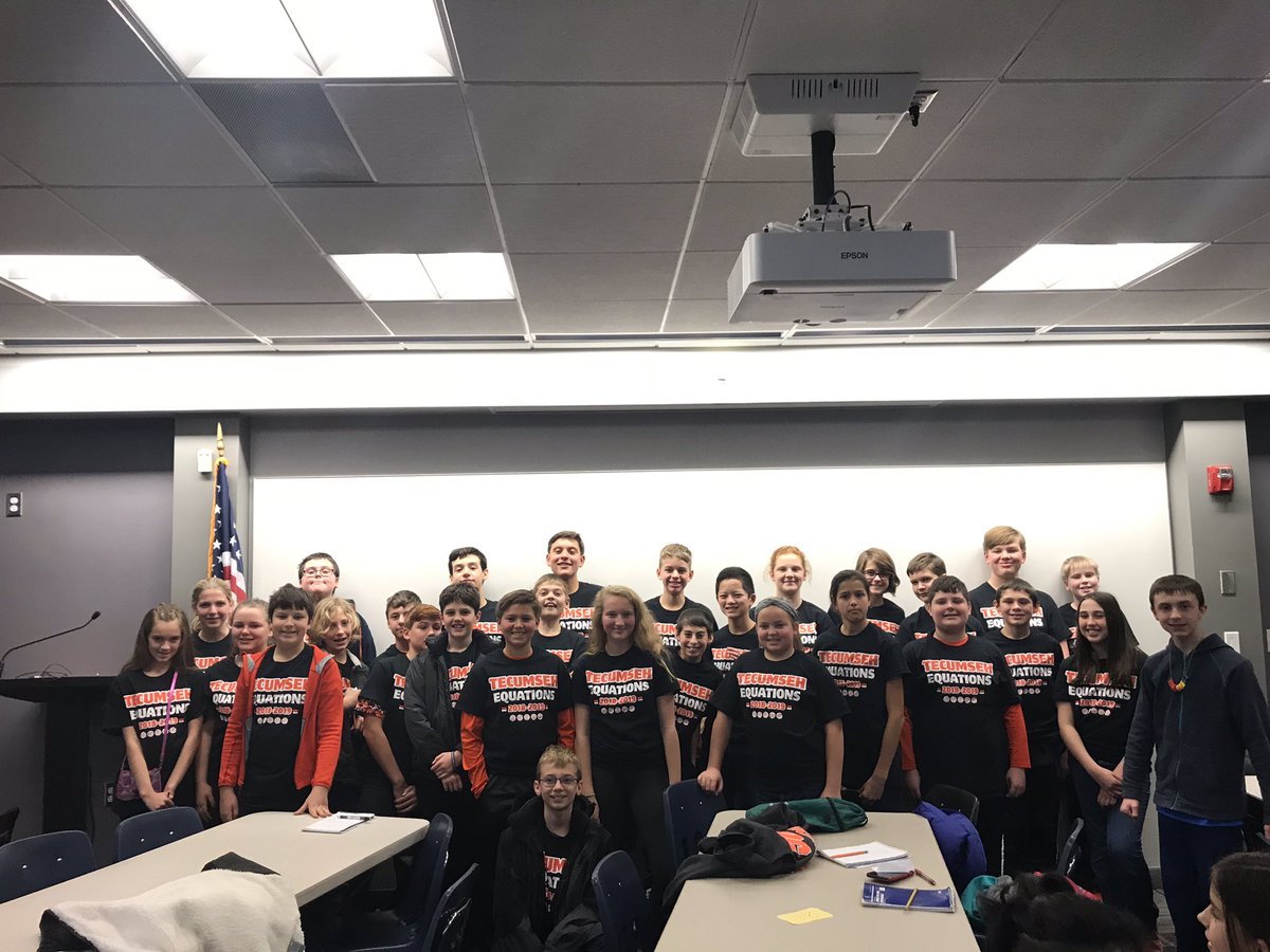 KMarecle's tweet photo. So much fun at our first Equations Tournament! Great job @TecumsehEast and @TecumsehWest #FullSteamAhead @MsTinneyWSTEAM https://t.co/F1I1PQhevl