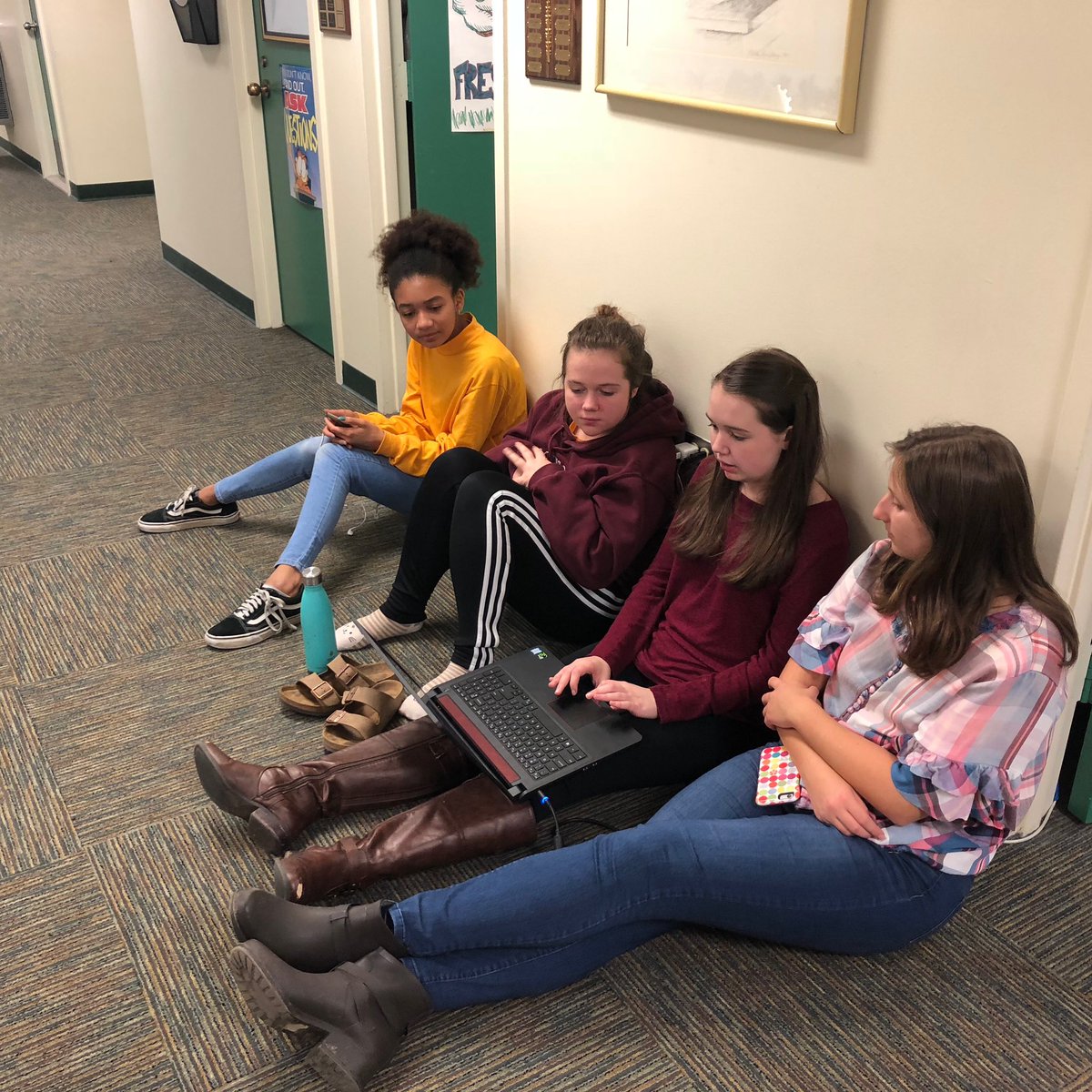 SA_Robotics's tweet photo. Our #codegirls hard at work after an inspirational talk from @lizamundy , author of “Code Girls”!!!
*
*
*
*
*
#girlswhocode #morethanrobots #womenintech #girlpower #sarobotics #stemsquad #FTCteam #codebreakers https://t.co/n8YOtLjE9P
