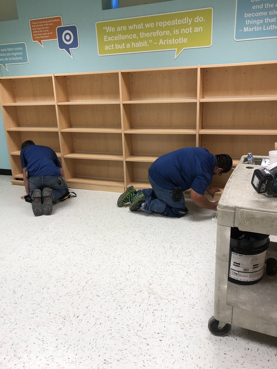 BuddLibrary's tweet image. #BuddEagles are #thankful for @dallasschools maintenance department! Our #library flooded but it will soon be back up and running! @DISD_Libraries