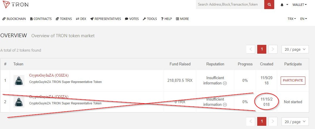 @tveebs This is very sad 😱😱

This is people trying to be scammers. Wrote it "in" with small "i" instead of big "I". Also was created today!

Please ensure you select the one spelt exactly like this "CryptoGuyInZA (CGIZA)"  and linked to this account 
TCLJe8giq47DEwX9PtiSJk64LRhQMtNARf