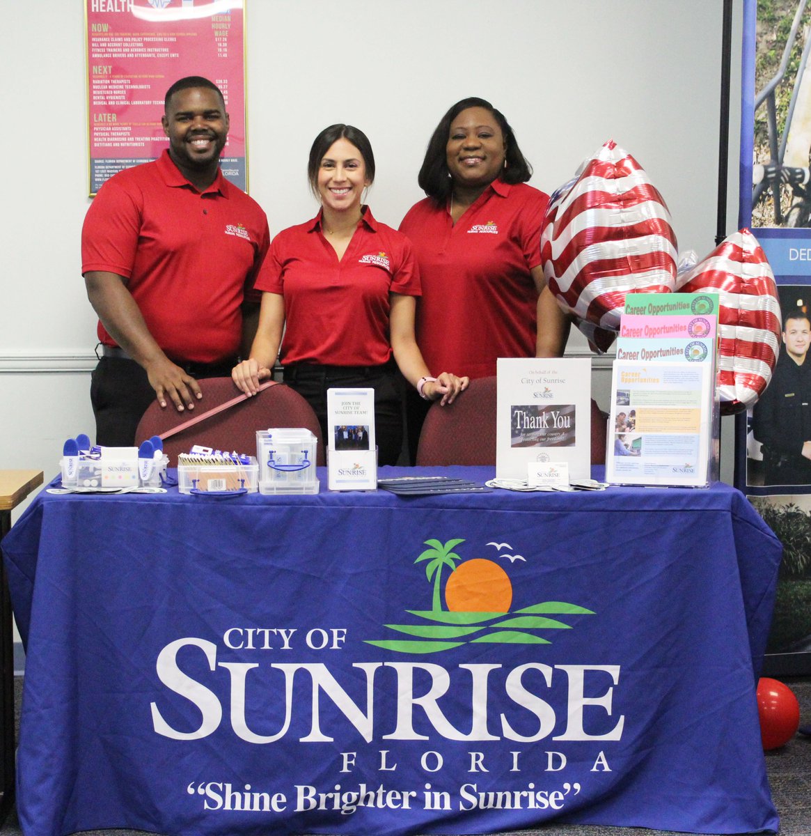CareerSourceBD's tweet photo. Thank You @CityOfSunrise, @BankOfAmerica, @CintasCorp, and #Quantum for participating in our #PaychecksForPatriots event that took place yesterday! #P4P2018 #JobFair https://t.co/VmbpGEj5xq