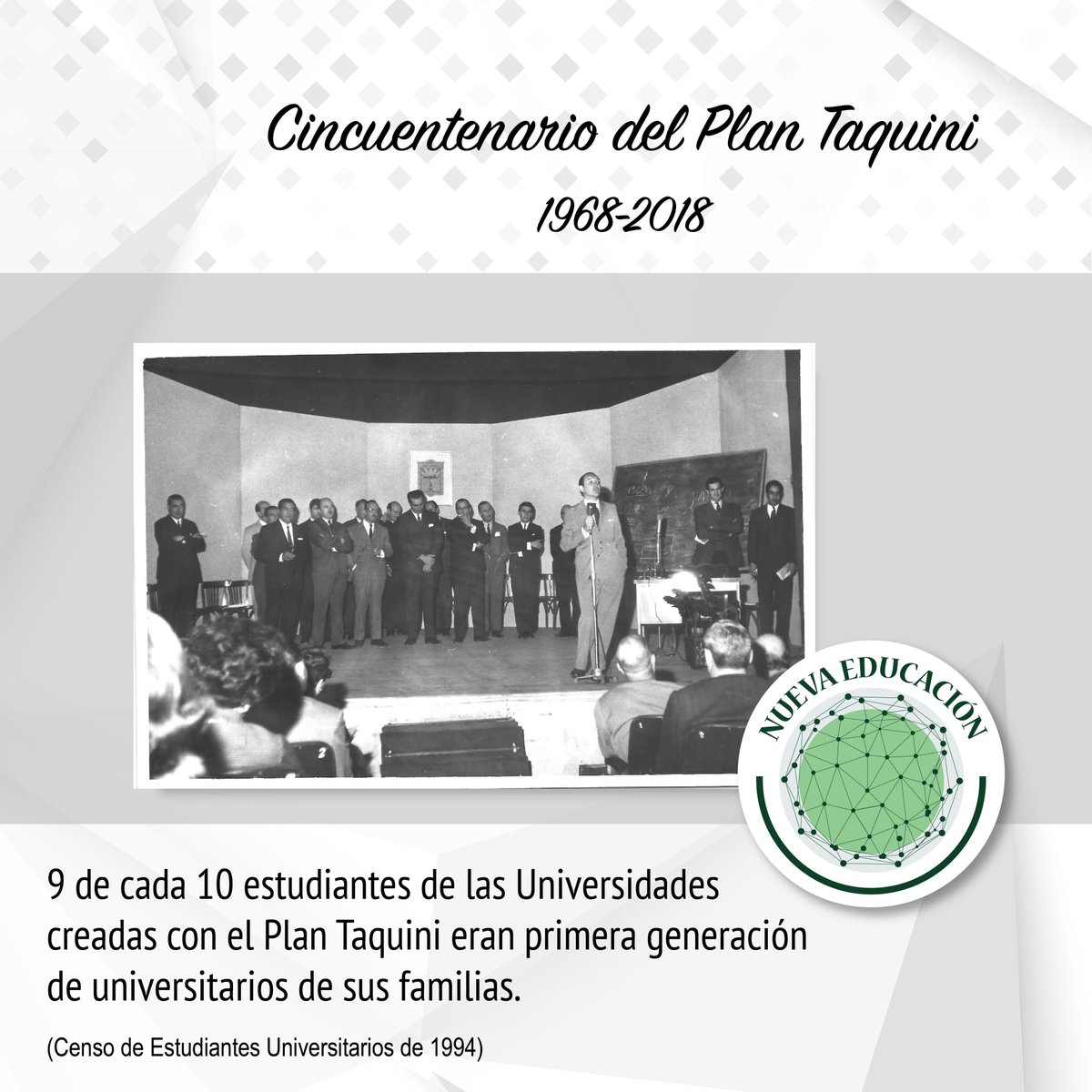 NuevaEduc's tweet photo. 🗓 En el mes del #Cincuentenario del #PlanTaquini, desde @NuevaEduc queremos compartir algunas cifras que nos enorgullecen ✨ El alcance de la gesta del @DrACTaquiniH, líder de nuestro equipo, llega hasta el día de hoy ⤵ https://t.co/8cGetMS6th