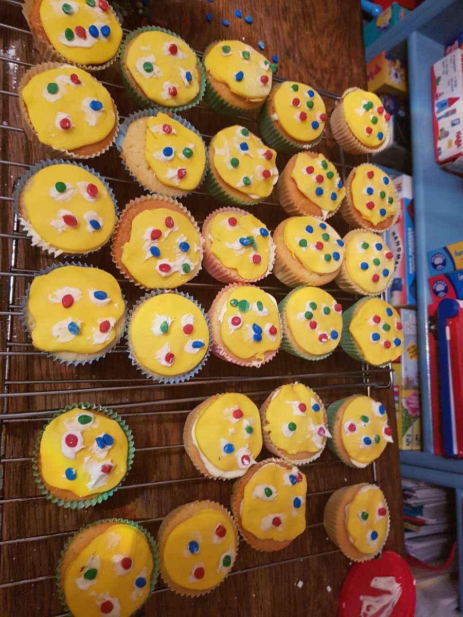 milesclan2008's tweet photo. @DeePointPrimary ...oberon are you ready for pudsey tomo...LM has made u a cake each and yes Mr Williams we have one for you too ๐ https://t.co/B1hNF0beyD