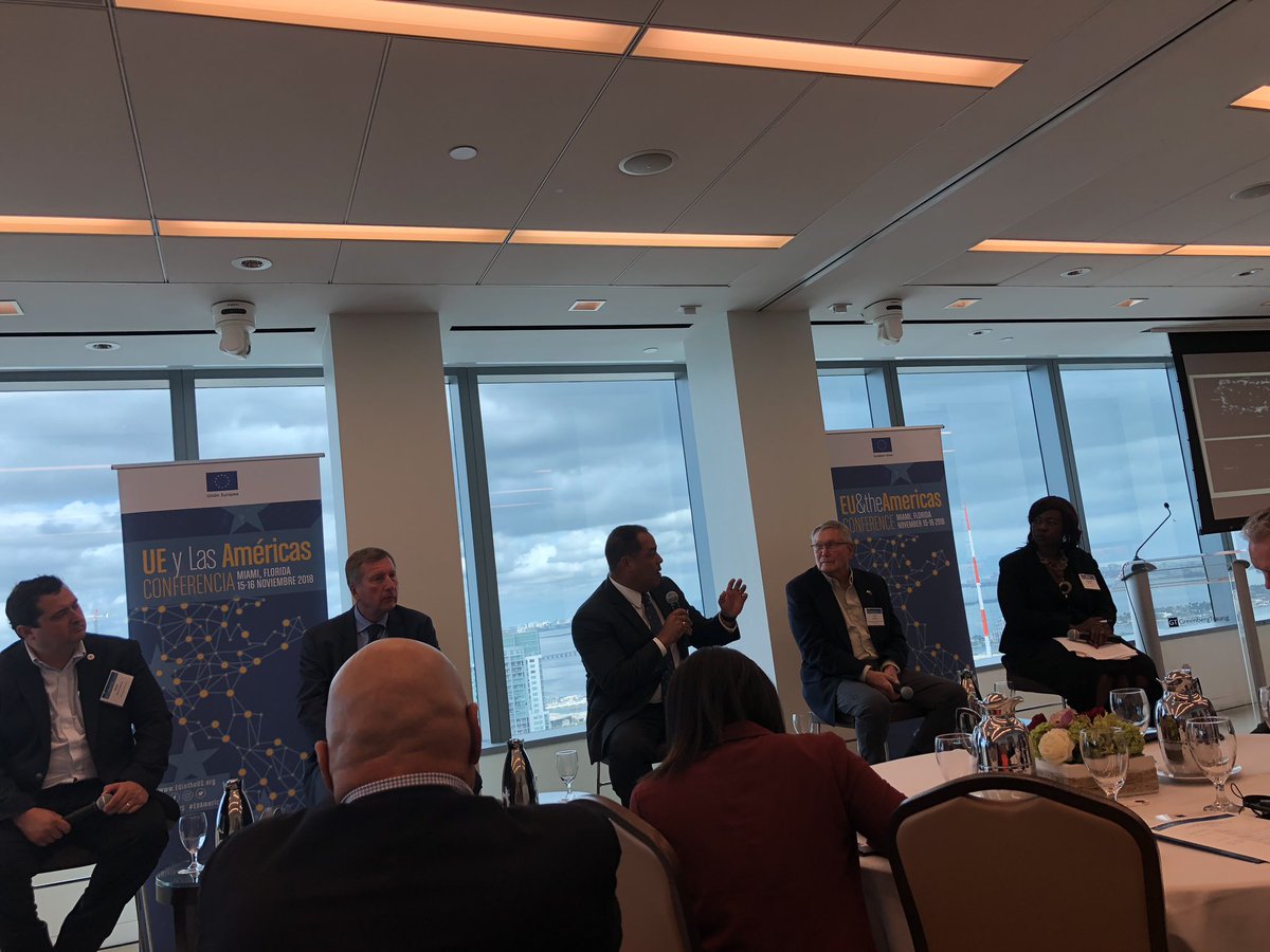 MEUCEFIU's tweet photo. Outstanding panel 1 #disaster prevention, #preparedness  &amp; responses: a new paradigm under the impact of #climatechange THKS &amp; Appreciation @SenadoPR @NHCSL @MiamiDadeFire @Oabousamra @RedCross @EU_Growth @Jacquiecharles @MiamiHerald #EUAmericas https://t.co/ffHuheQDiC