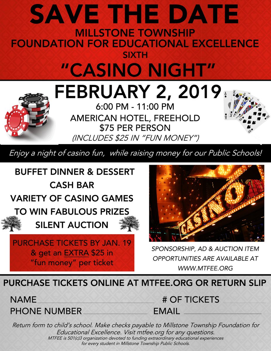MTFEE CASINO NIGHT 2-2-19! SAVE THE DATE or GET TICKETS NOW ! Goto MTFEE.ORG