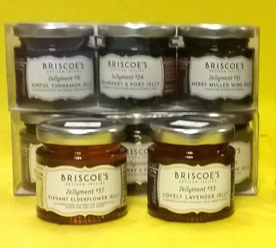 GiftedPop's tweet photo. Wonderful Briscoe's Jelly.  A selection of sweet flavours, Elderflower, Rose and Lavender for toast or on porridge and hot chili to give food a bit of a kick.  Plus Christmas gift packs with Mulled Wine and Cranberry with Port.  Delicious https://t.co/hfNxlJkp5m