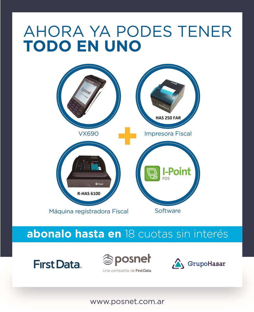 GistechS's tweet photo. Ahora podes tener el combo que mas se adapta a tu necesidad!!
COMBO!! Impresor fiscal #Hasar 250FAR + i-point + Terminal #posnet
Lo podes abonar en 18 cuotas "EXCLUSIVO" con #Mastercard 
Contacto: ventas@gistech.com.ar Nuestra web: https://t.co/mIMIjSKhi1
#cajaregistradora https://t.co/ZE00hWRnKx