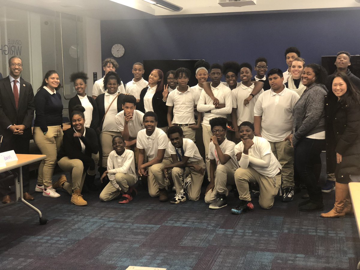 CM_McDuffie's tweet photo. Councilmember McDuffie visited the Project-Based Instruction class sponsored by GWTeach at McKinley Middle School. Students were tasked with designing concepts for community centers. https://t.co/CCuMIx95kP