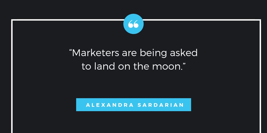 ChristinaMarie7's tweet photo. 1. Too much data
2. Rising customer expectations 
3. Customers are more reluctant to share their data
- Alexandra Sardarian @AlexSardarian #WatsonMarketing #ISUM18 https://t.co/n0mpMMIFEm