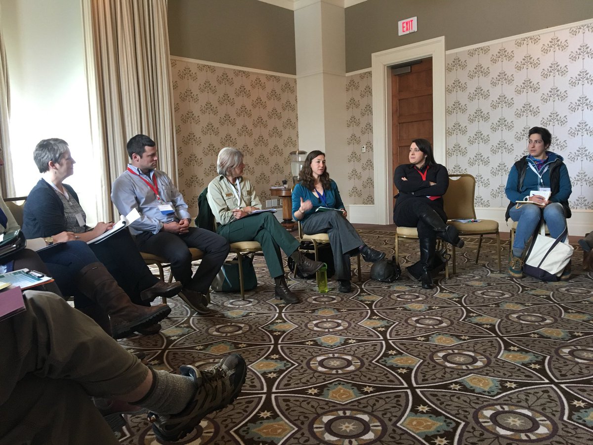 jacbowen8's tweet photo. Julia Goren representing the #Adirondacks at the #NorthernForest2018, talking visitor management in wild spaces. Key themes from this multi-state energized discussion: more science, more education and more (trans)regional collaboration. https://t.co/W05Kdoai9v