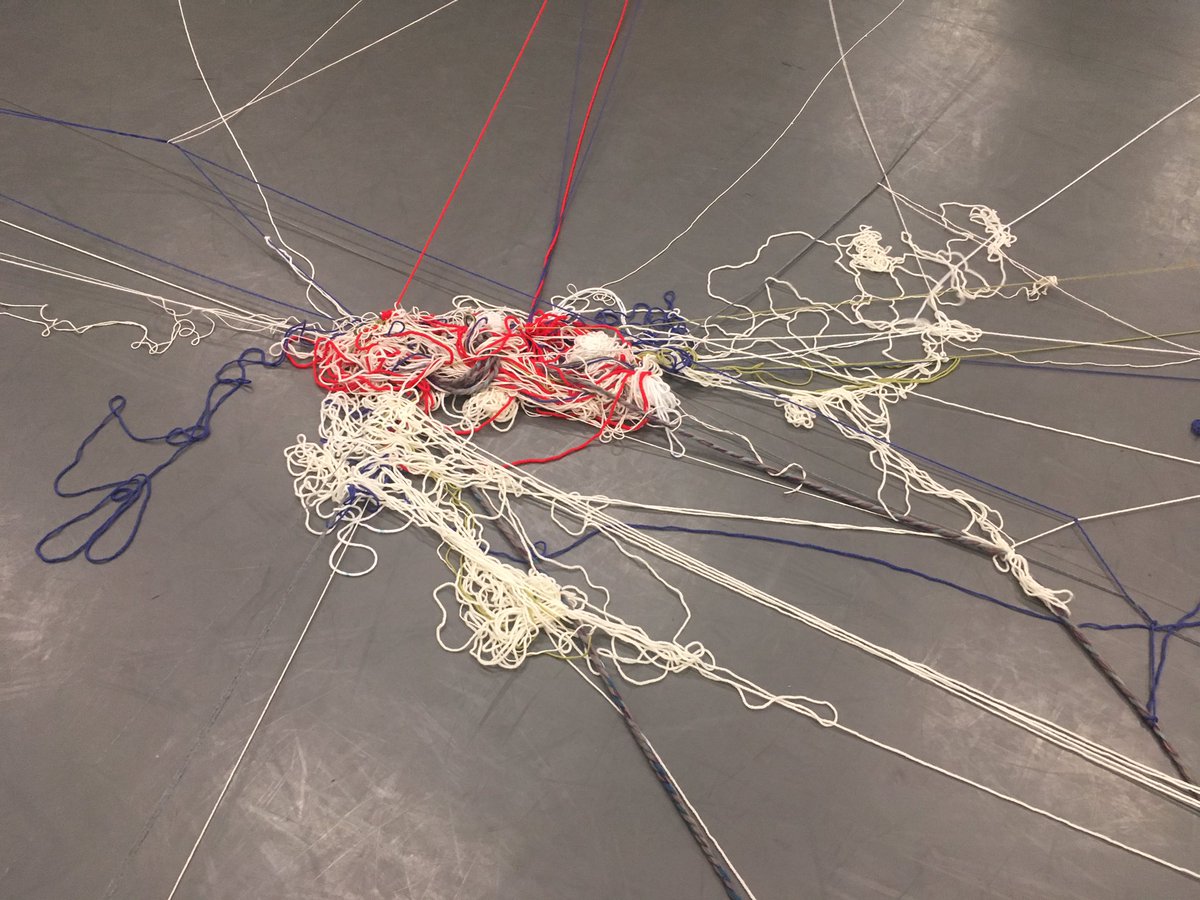 bethhabjam's tweet photo. A wonderfully creative session this evening at #YoungStrings @RNCMvoice as we began to explore ideas for a movement and music #composition on the theme of texture for the #stringsfestival in January. A wool #meshwork created by the children https://t.co/9Ts013yZ2p
