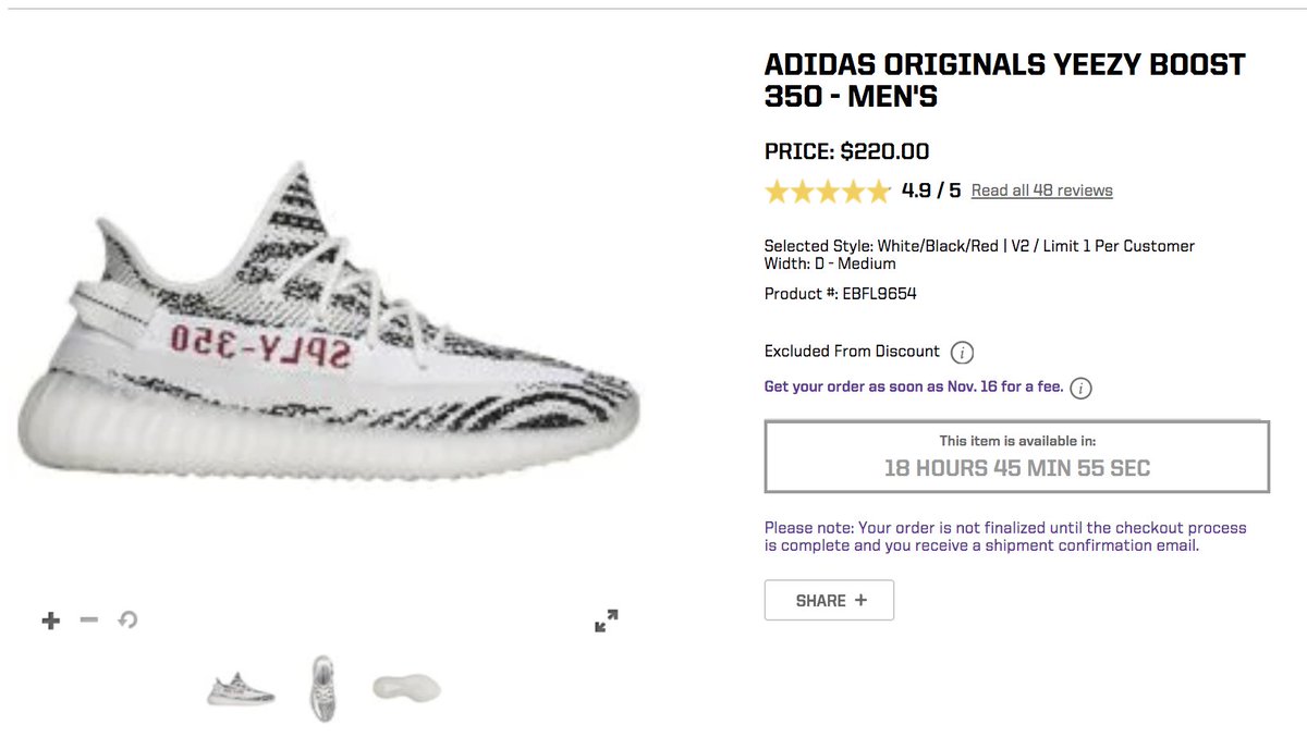 yeezy boost 350 v2 zebra eastbay