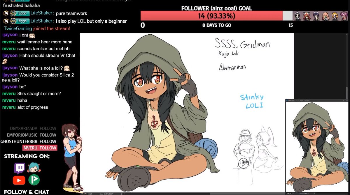 From my big 8 hour stream today. Stinky loli is almost done! 