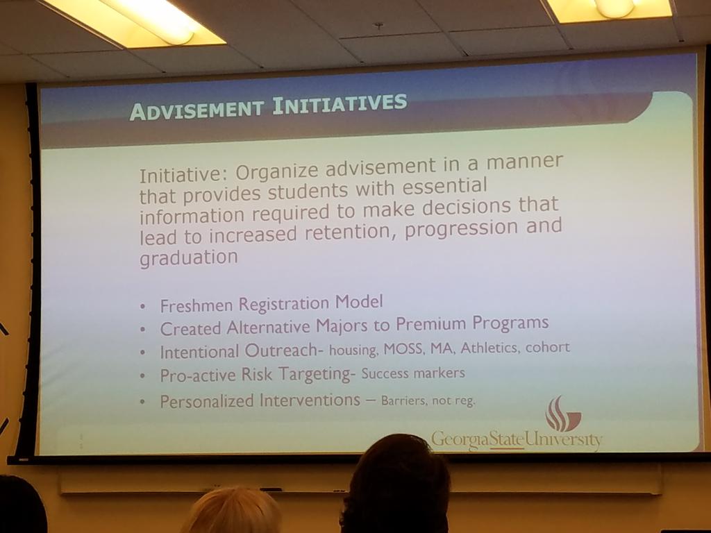 ChaseCFH's tweet photo. High impact advisement initiatives at GSU campuses #GuidedPathways https://t.co/czD3PQ8CqE