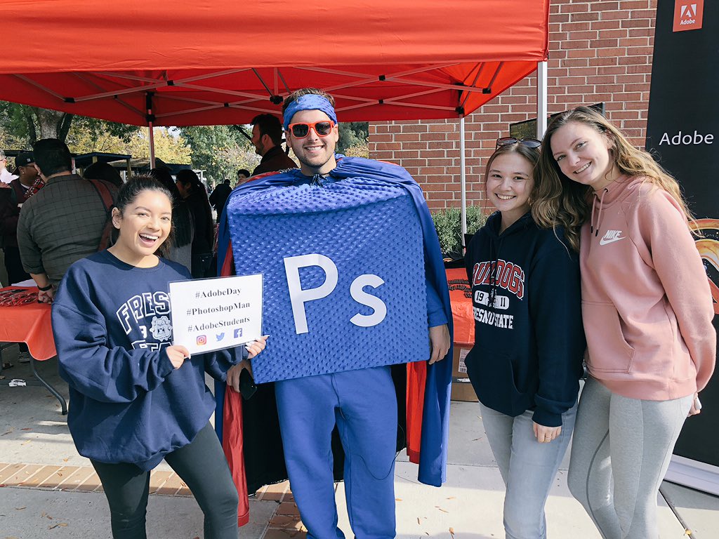 KarleSkylar's tweet image. It's #adobeday! I got to celebrate with #photoshopman and my #prdogs! Big shout out to the @FSMCJDept for making opportunities like this available! 🌟