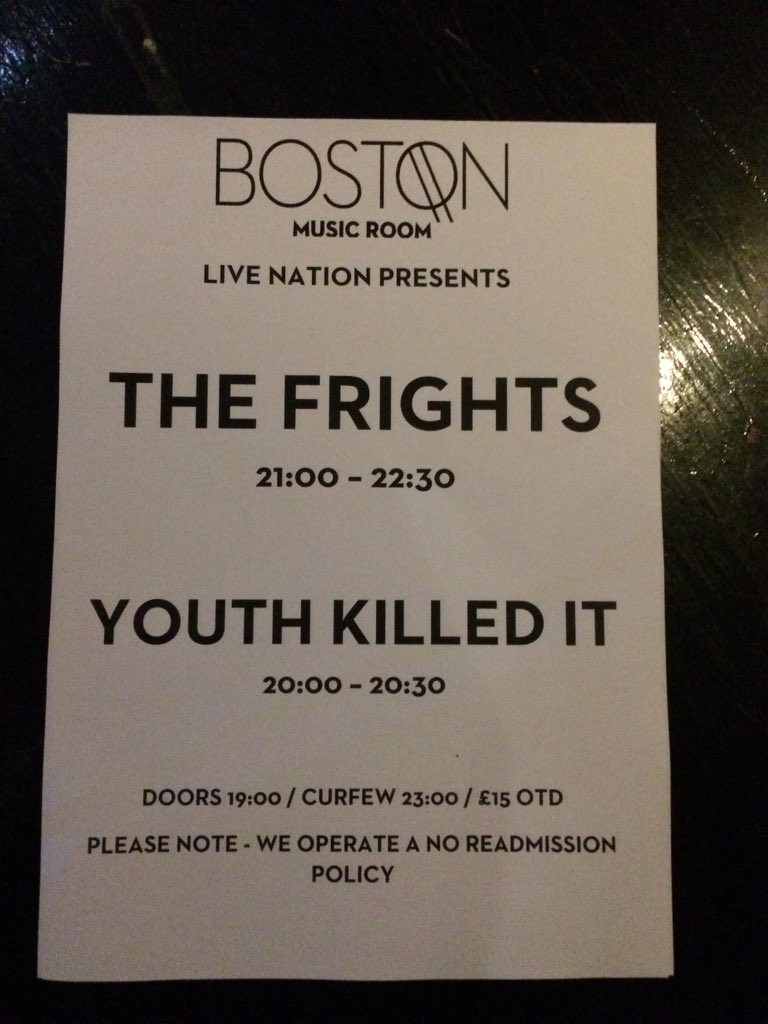 Come on London, still just time to get down here for <a href="/TheFrights/">TheFrights</a>