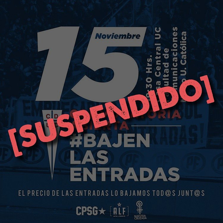 NuestraCruzada's tweet photo. [CAMBIO DE FECHA Y HORA PARA LA ASAMBLEA ABIERTA] 📣👀

Debido al asesinato de Camilo Catrillanca por el Comando Jungla en la Araucanía, y a las múltiples manifestaciones que se llevarán a cabo en Santiago y Alameda. Mas información en nuestro fanpage de Facebook 🗣️ https://t.co/TkfE4Wkrbf
