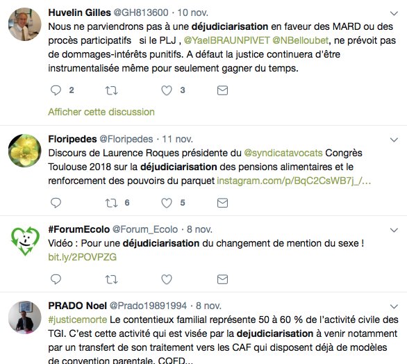 KriegPlanque's tweet photo. Joies et plaisirs de la langue : la sémantique lexicale et l'analyse morphologique #préfixation #nominalisation. Le mot du jour, en lien avec le mouvement des avocats #justicemorte du 15 novembre : « #déjudiciarisation » @NBelloubet @justice_gouv #PJLJustice https://t.co/tGYy7G9VIk