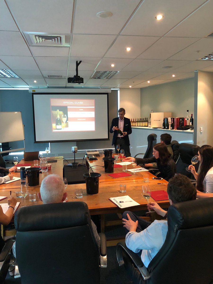 Starting the day at Negociants NZ training with Guy de Rivoire of Champagne Bollinger. A good day!