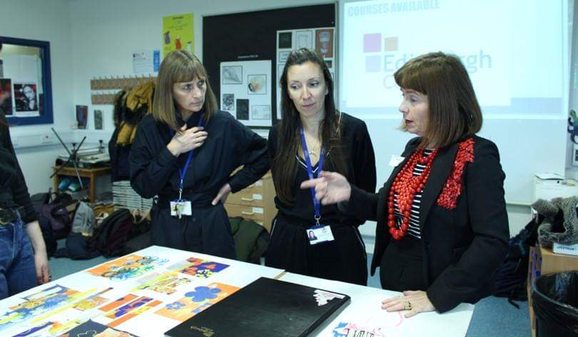 An amazing visit from Edinburgh College tutors and students with their portfolios. Very inspiring for pupils and staff alike. <a href="/BroHighOfficial/">Broughton High</a> <a href="/edinburghcoll/">Edinburgh College</a> #employability