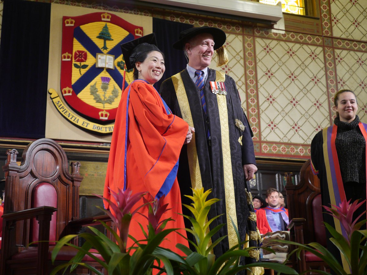 queensualumni's tweet photo. Congratulations to all the new graduates β and one service dog wearing a bow tie β who crossed the Grant Hall stage at Fall Convocation today. Welcome to the Queen's alumni family. #qgrad18 #queensu https://t.co/LQf9FuX1wz