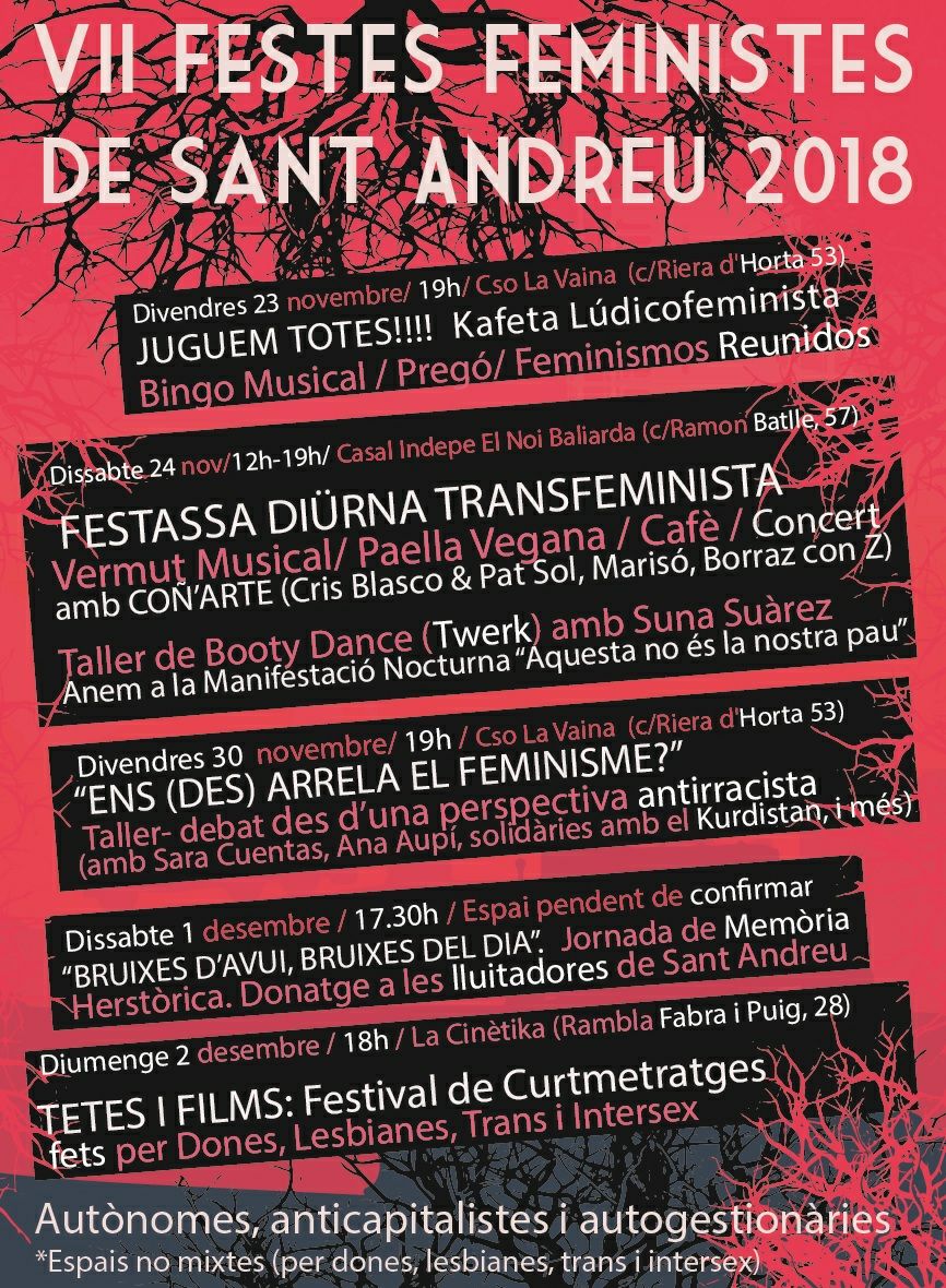 FFeministes's tweet photo. Fa setmanes que reguem vespres bonics d'assemblea...i aquest dijous plujós ha arrelat per fi....la PROGRAMACIÓ de les
🔸VII FESTES FEMINISTES🔸                  🔥Benvingudes!🔥
Orgulloses i impacients per  compartir-les amb vosaltres! https://t.co/OEk0iCBofG