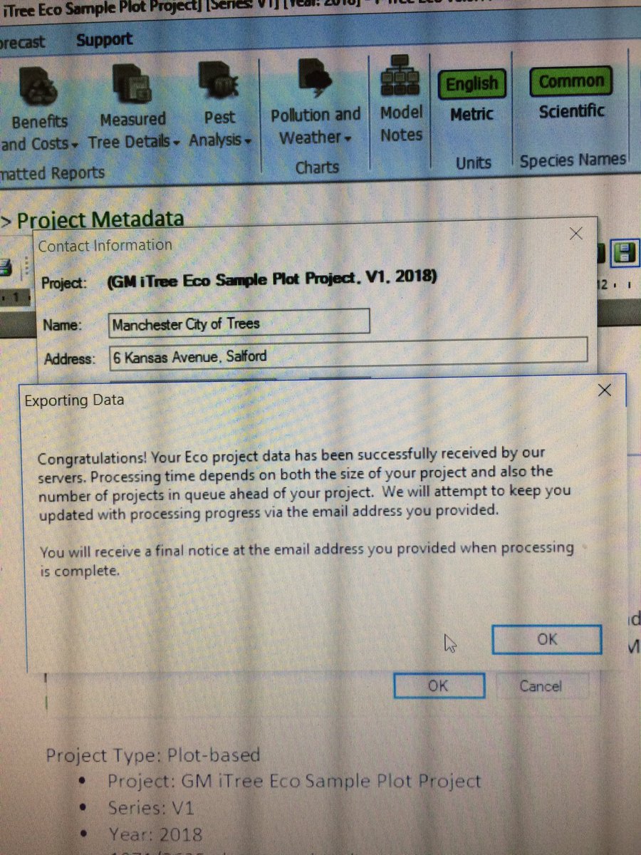 CityofTreesMcr's tweet photo. It’s away!!! We’ve literally just pushed the button to send our #Allourtrees survey data to @iTreeTools in the USA. 6 months of surveying and over 7000 #trees studied. The largest survey of it’s kind in the world! @ForestryComm @Treeconomics https://t.co/CvhfSDIWiw