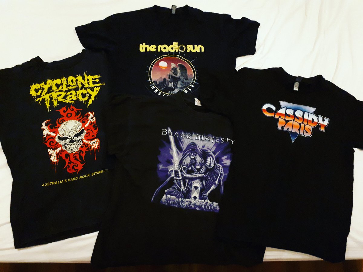 cassidyparisj's tweet photo. Today is Australian Music t.shirt day....here's a few from the past and present. Support Australian Music!!
C.P.
#australianmusictshirtday  #ausmusictshirtday #ausmediatshirtday @supportact @BlackMajesty @theradiosun
@theradiosunfp @solprints @MelodicRock @TheRockpit_net https://t.co/Zl0I1RFOjl