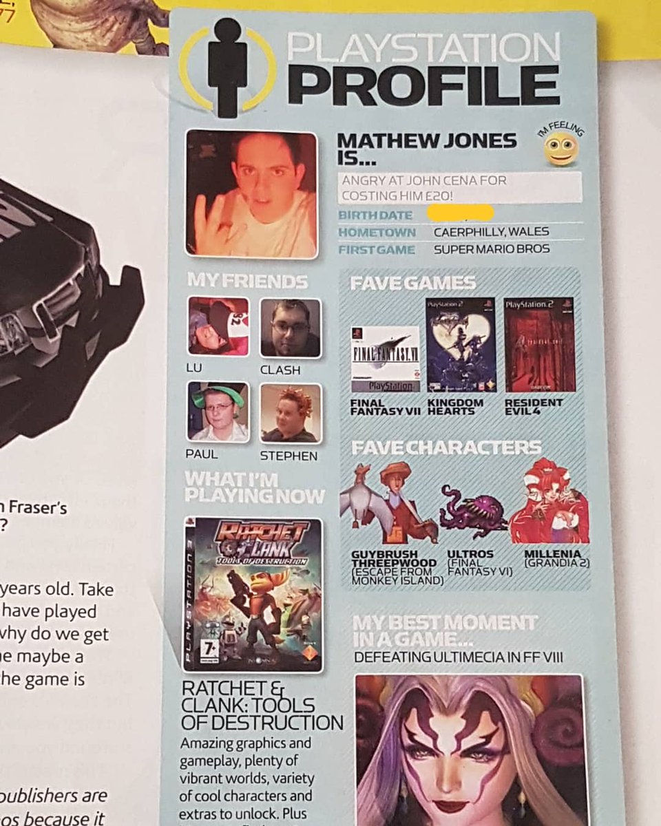 Matropolis86's tweet photo. Throwback to when I was the featured reader in @OPM_UK PlayStation 2 magazine 10 years ago! This was awesome!

#playstation #playstation2 #gamerprofile #officialplaystationmagazine https://t.co/4QB3ePuyJh