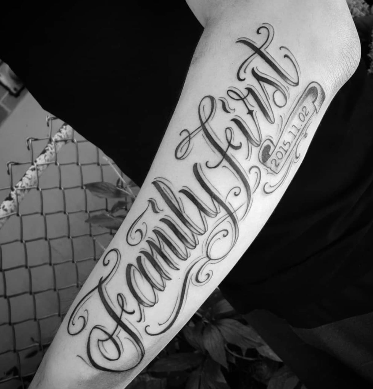 Chronic Ink Tattoos on Twitter Family first custom script by Steve Chen  WorkProud WearProud httpstco9I5JgFdbEE  Twitter
