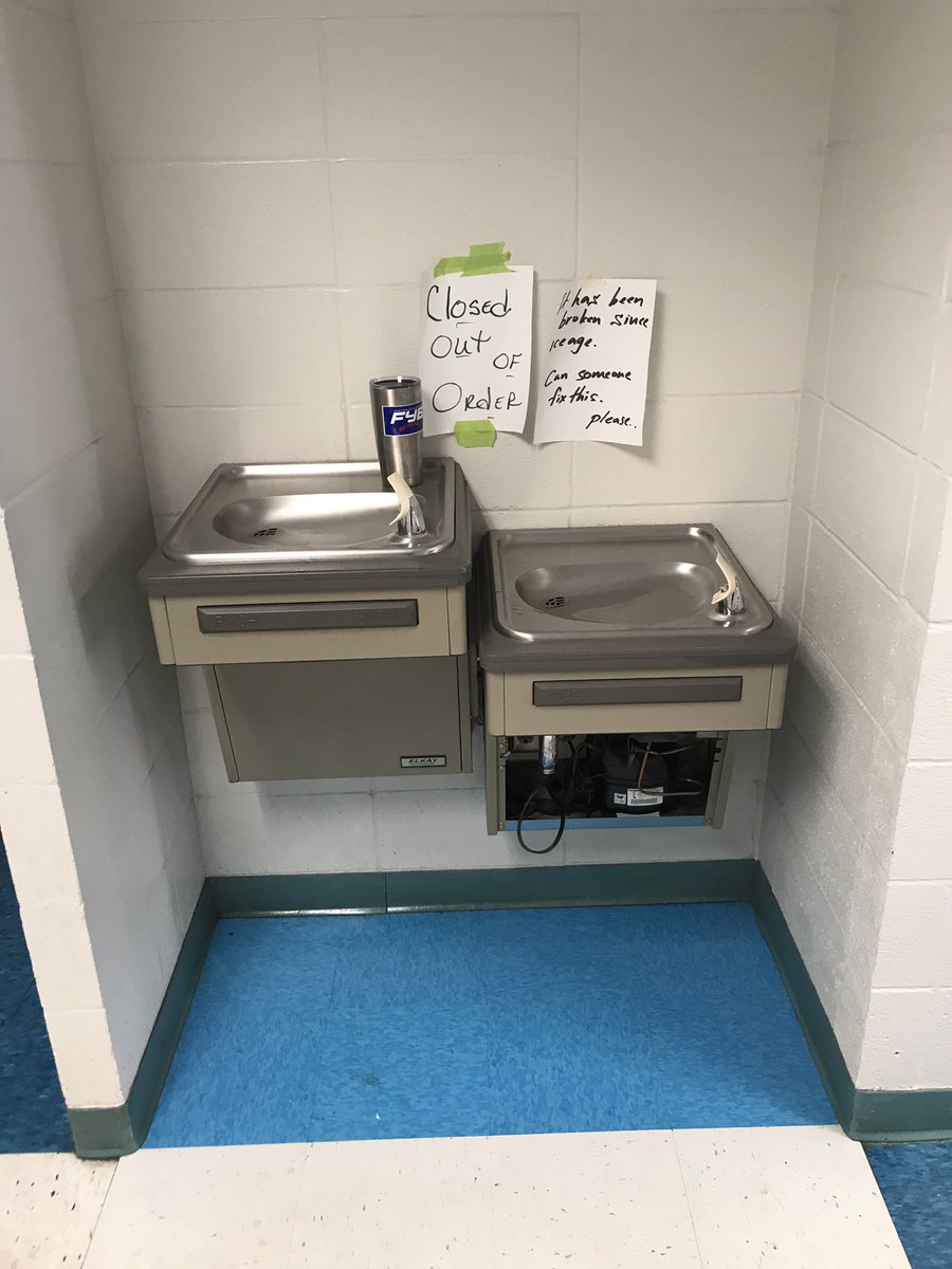 UarkFountains's tweet photo. I really don't blame whoever left their Yeti on these fountains. If I walked up to such a horrible sight, I'd drop everything and run as fast as humanly possible. No flow, zero respect for on-campus hydration, and get offensive. Overall: 0.32/10 https://t.co/ixqGPgaBRp