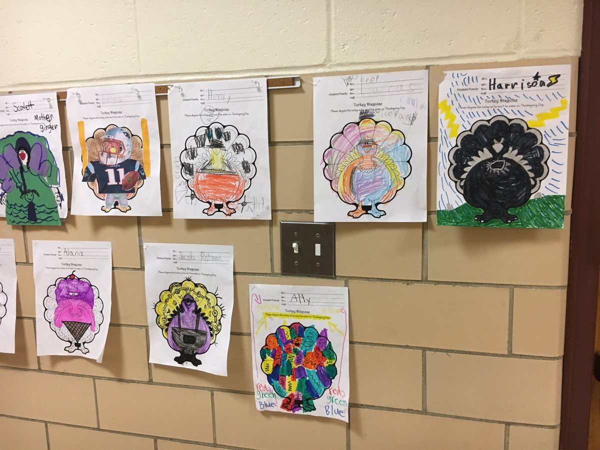sarah1stgrade's tweet photo. 🦃These turkeys surely won’t be eaten this year!  Ms. Lentz, Mrs. McGrath and I are so impressed with how well our first graders and their families have disguised them!🦃 @BarrowsSchool #barrowsshiningstars #turkeytrouble https://t.co/x4eiBeo44E