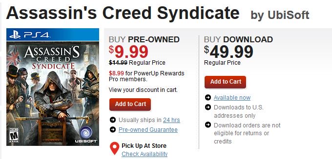 Cheap Ass Gamer On Twitter Pre Owned Assassin S Creed Syndicate