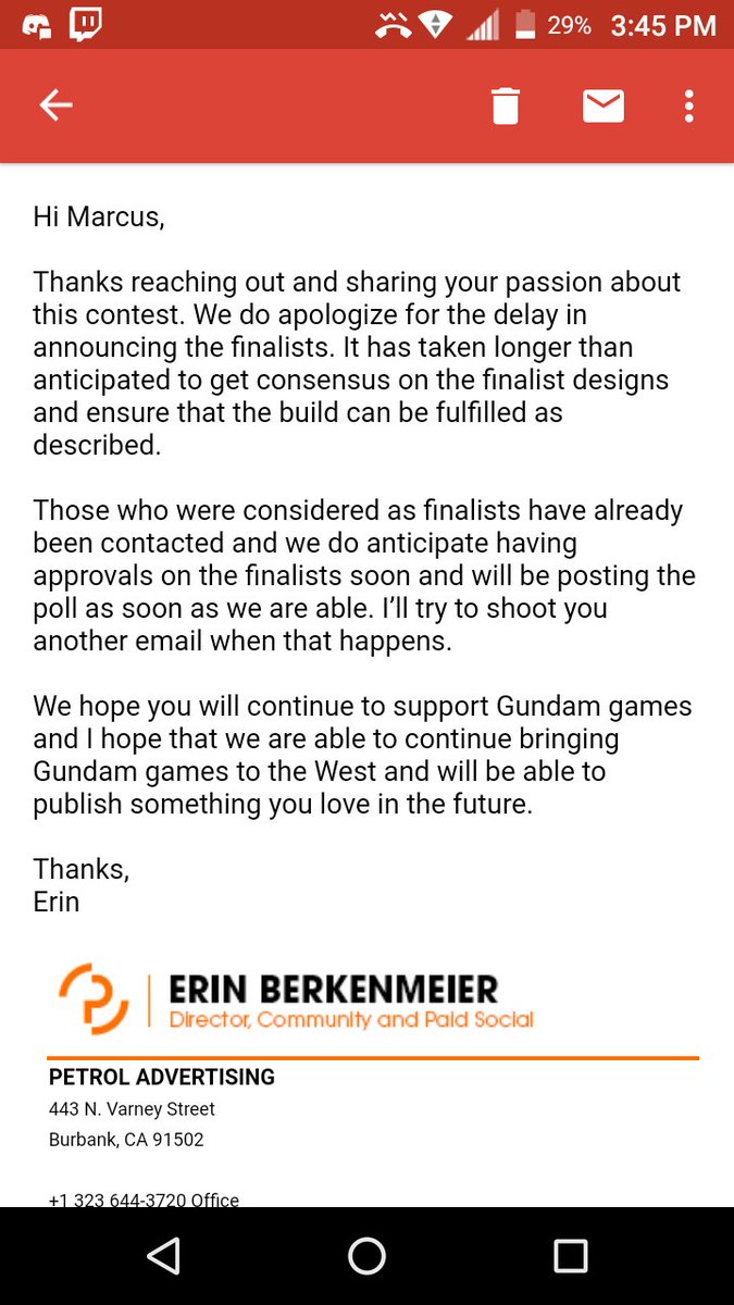 mdprod12's tweet photo. #BuildMyGunplaContest Finally got a response for those waiting. So we'll be waiting longer, but at least we're getting somewhere now https://t.co/8zV98hZzLf