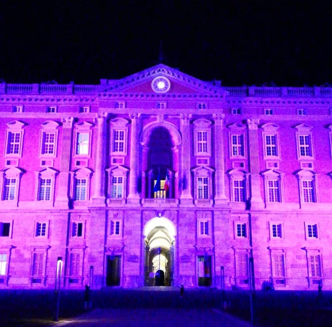 Italy is totally purple! Thanks to @nastroviola and Oltre la Ricerca, almost 100 buildings are lighted in purple right now! Here a beautiful picture of LA REGGIA DI CASERTA @worldpancreatic @worldpcc #DemandBetter #PancreaticCancer #PancreaticCancerAwarenessDay