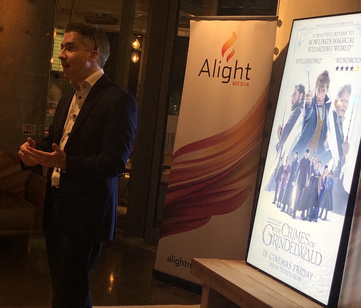 GeorgiaTurner's tweet photo. Excellent launch of #Bournemouth town centre’s digital advertising  from Alight Media. Amazing definition on the @SamsungUK screens, ads by local creatives and a genuine commitment to work with the town’s businesses and help them grow. Bloody well done @RachaelMills50 V proud xx https://t.co/j8EYjZK0PH