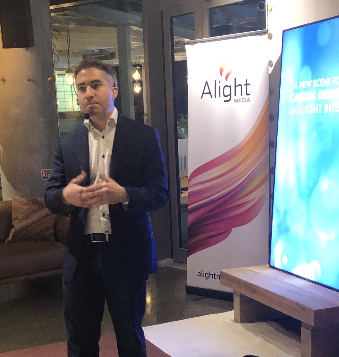 GeorgiaTurner's tweet photo. Excellent launch of #Bournemouth town centre’s digital advertising  from Alight Media. Amazing definition on the @SamsungUK screens, ads by local creatives and a genuine commitment to work with the town’s businesses and help them grow. Bloody well done @RachaelMills50 V proud xx https://t.co/j8EYjZK0PH