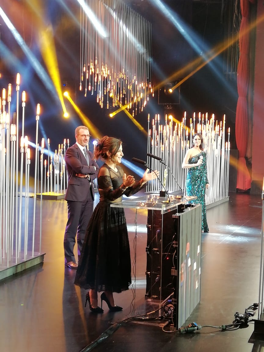 BLCBank's tweet photo. Congratulations to #AMBContracting, Rania Abou Mosleh, the only women and expert in the solid waste management sector in Lebanon for winning #WEOY from #BLA2018 ceremony. https://t.co/mHptUQJLAe