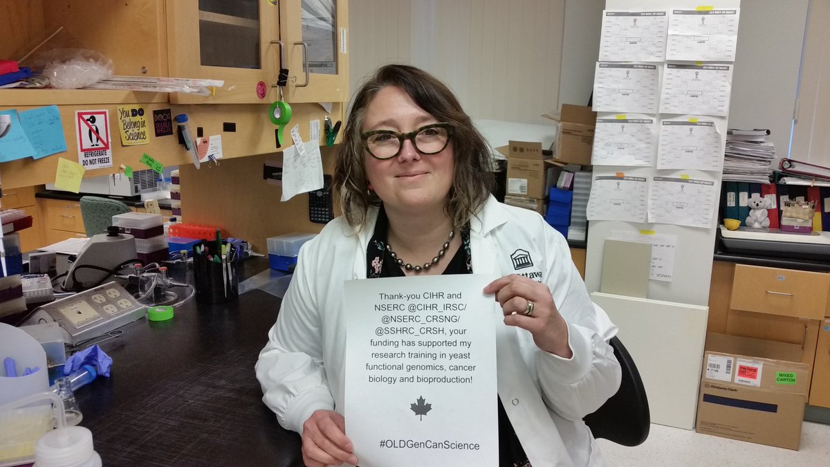 KittyBites1's tweet photo. I too was supported by @CIHR_IRSC &amp; @NSERC_CRSNG fellowships &amp; now I'm Prof @uOttawaBMI, @CRC_CRC Director of @OISB_IBSO &amp; training #NextGenCanScience . Thank you @JustinTrudeau @Bill_Morneau @ScienceMin for my amazing. Let's support Canada's NexGen  .  #OldGenCanScience https://t.co/I85X423xcS