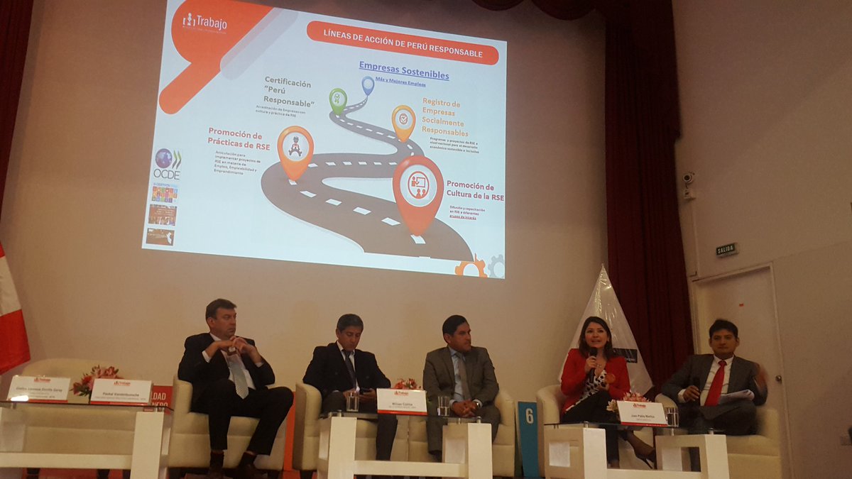 Corresponsables's tweet photo. La coordinadora ejecutiva de #PeruResponsable presenta las lineas de accion de #RSE en el Foro Internacional de RSE y Sostenibilidad coorganizado entre el @MTPE_Peru
Y @Corresponsables  #HayqueSumaRSE #MTPE #ElPerúPrimero #EmpleoSostenible #SoyResponsableSoySostenible https://t.co/LzVjxzETTh